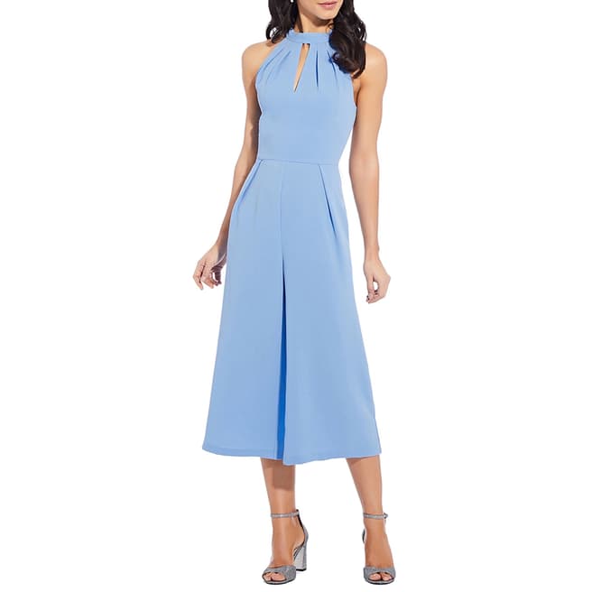 Adrianna Papell Blue Cameron Woven Cropped Jumpsuit