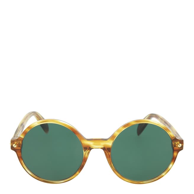 Alexander McQueen Women's Havana/Green Alexander McQueen Sunglasses 54mm