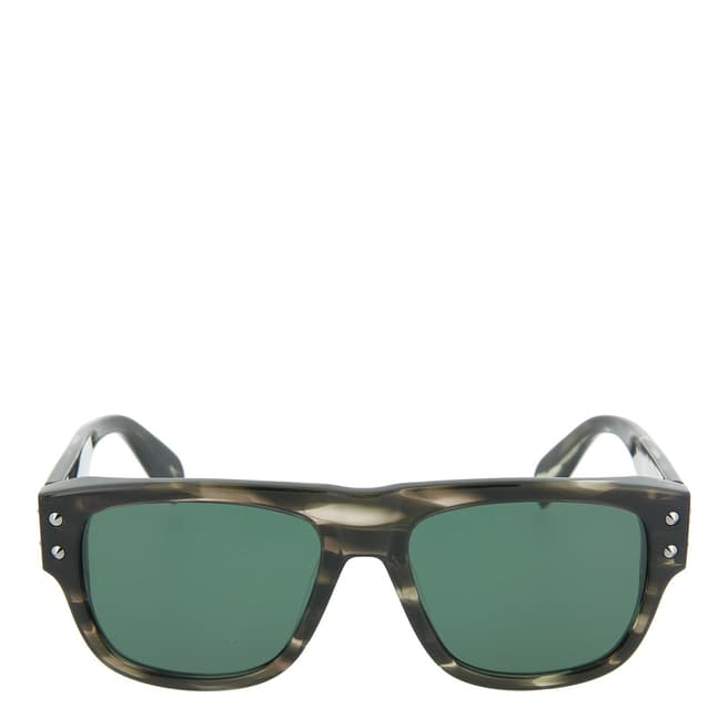 Alexander McQueen Men's Green Havana Alexander McQueen Sunglasses 61mm