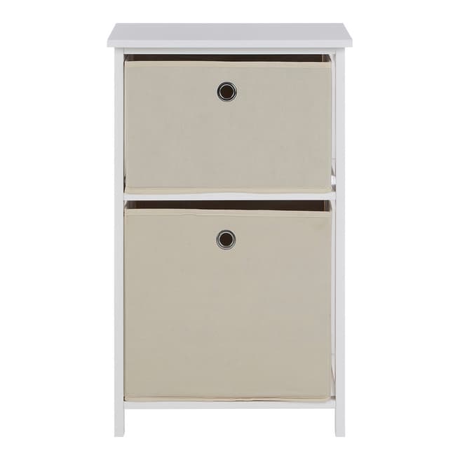 Premier Housewares Lindo Cabinet, 2 Natural Fabric Drawers