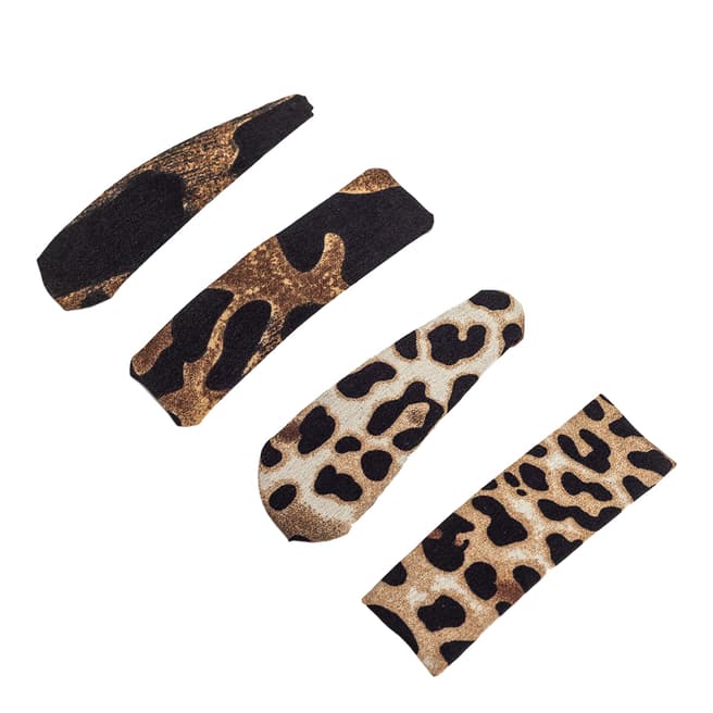 Zoe Ayla 4-Pack Leopard hair clips - Fabric