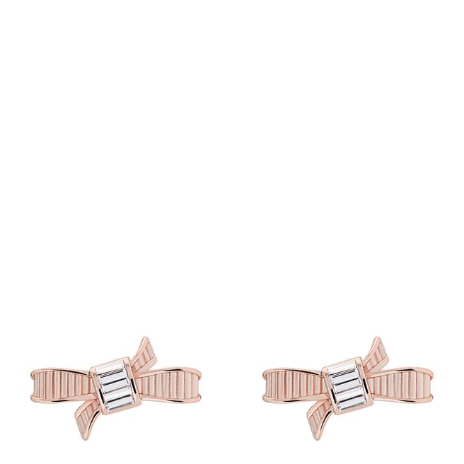 Ted Baker Rose Gold Deljcia Ribbon Bow Stud Earrings