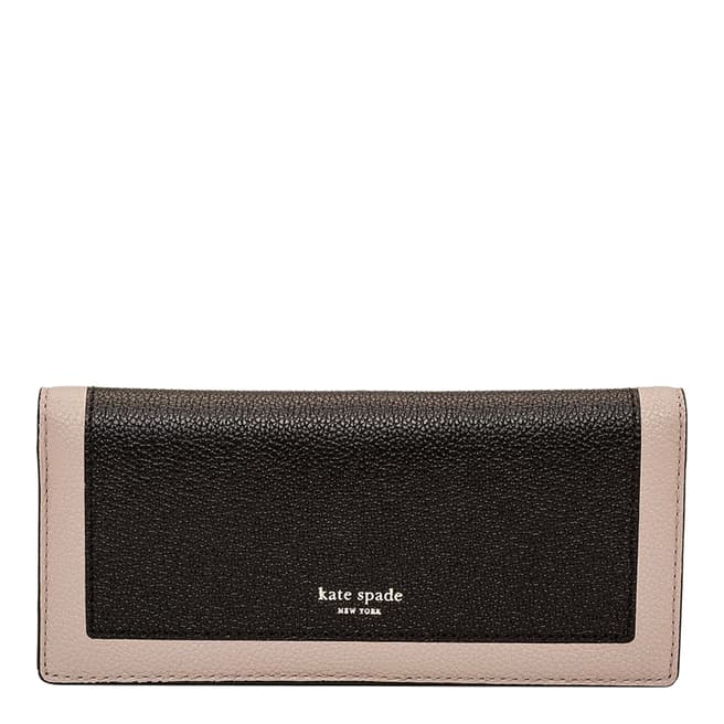 Kate Spade Black Taupe Margaux Bifold Continental Wallet