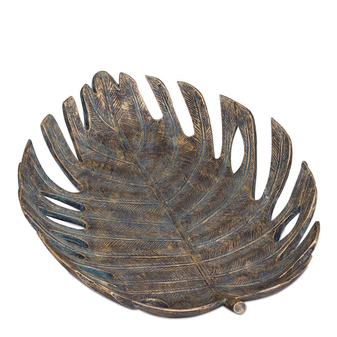 Hill Interiors Large Antique Bronze Cheese Plant Leaf Dish