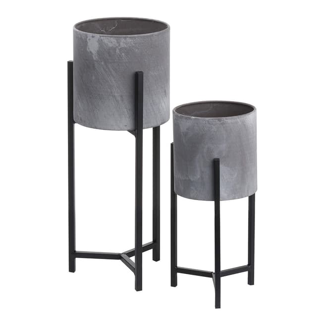 Hill Interiors Set of Two Concrete Table Top Planter