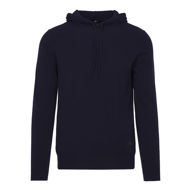 7 For All Mankind Navy Cashmere Hoodie