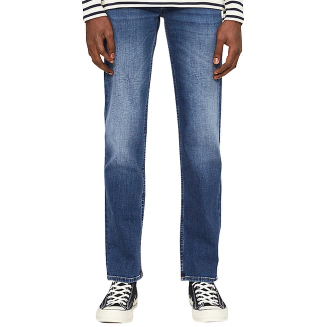 7 For All Mankind Blue Standard Regular Cotton Stretch Jeans