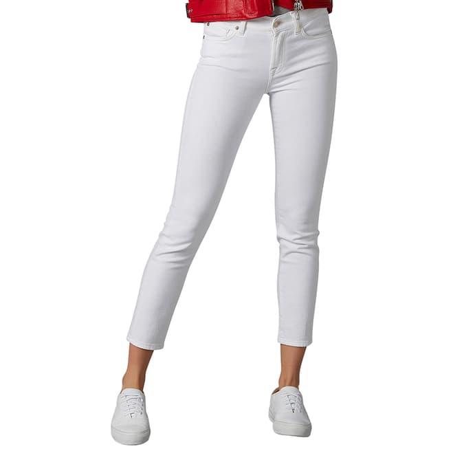7 For All Mankind White Roxanne Crop Stretch Jeans