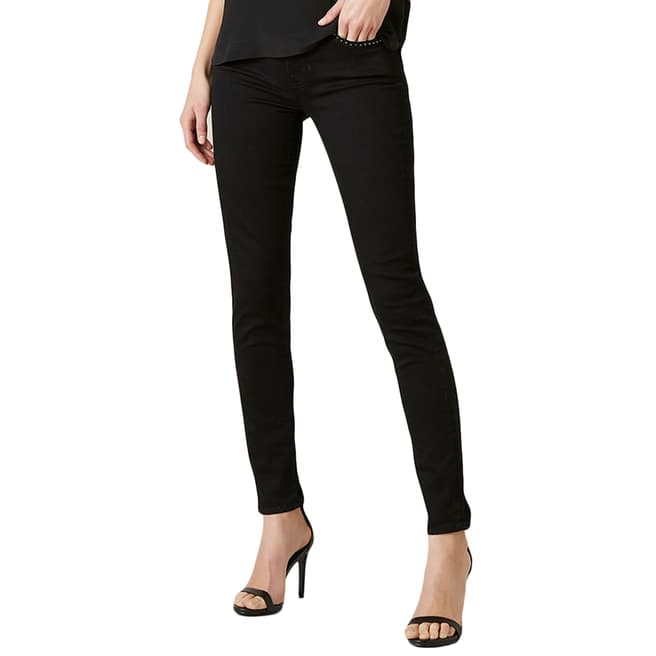 7 For All Mankind Black Skinny Stretch Jeans