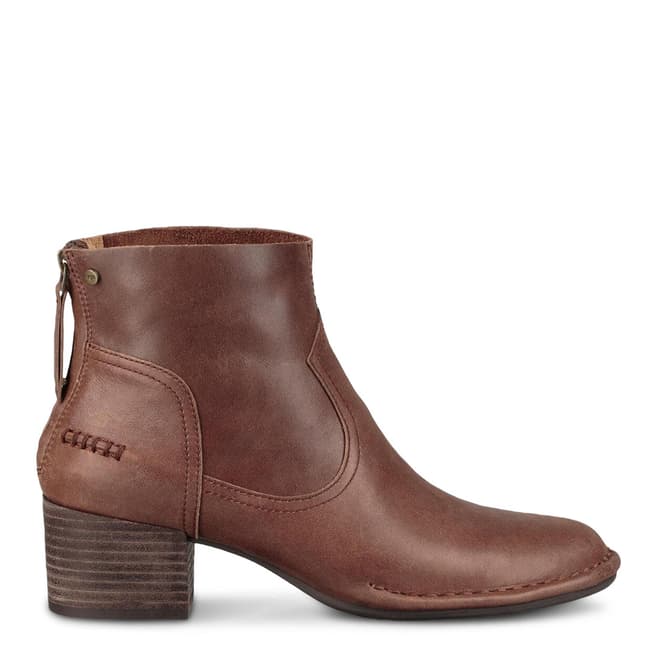 UGG Coconut Shell Bandara Leather Ankle Boots