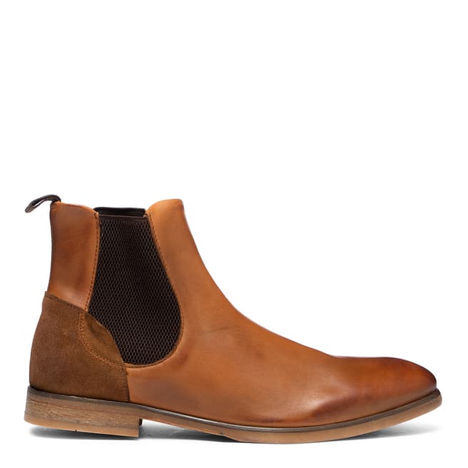 Hudson London Tan Watchley Leather Chelsea Boots