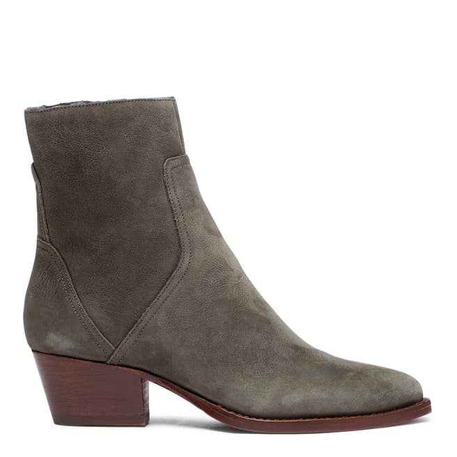 H by Hudson Smoke Grey Beryl Leather Ankle Boots