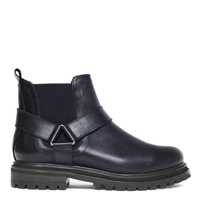 H by Hudson Black Moss Chelsea Boots