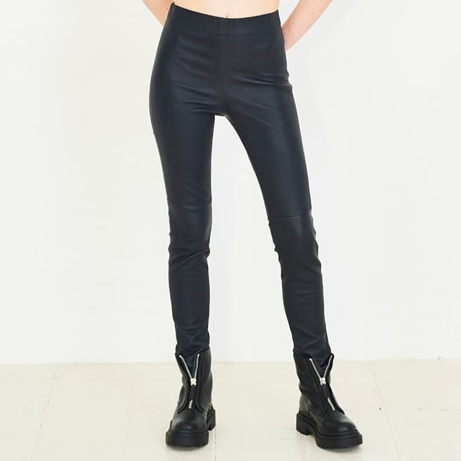 Max and Zac London Navy Leather Trousers