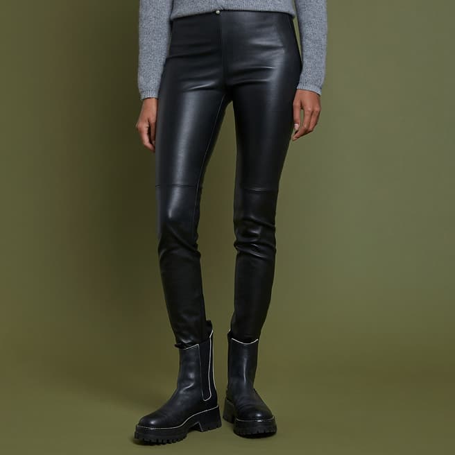 Max and Zac London Black High Waist Leather Trouser