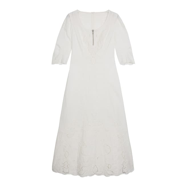 ALEXA CHUNG White Embroidered Detail Dress
