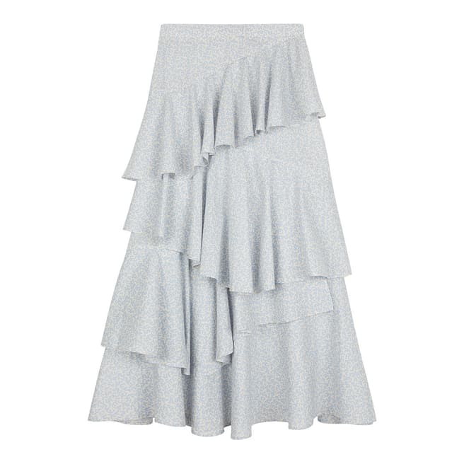 ALEXA CHUNG Ivory Long Tiered Ruffled Skirt