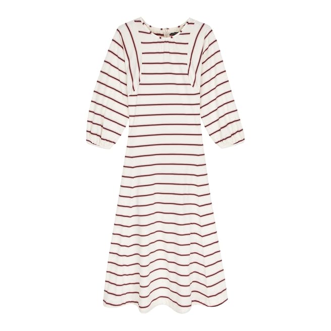 ALEXA CHUNG Cream/Pink Striped Jersey Dress