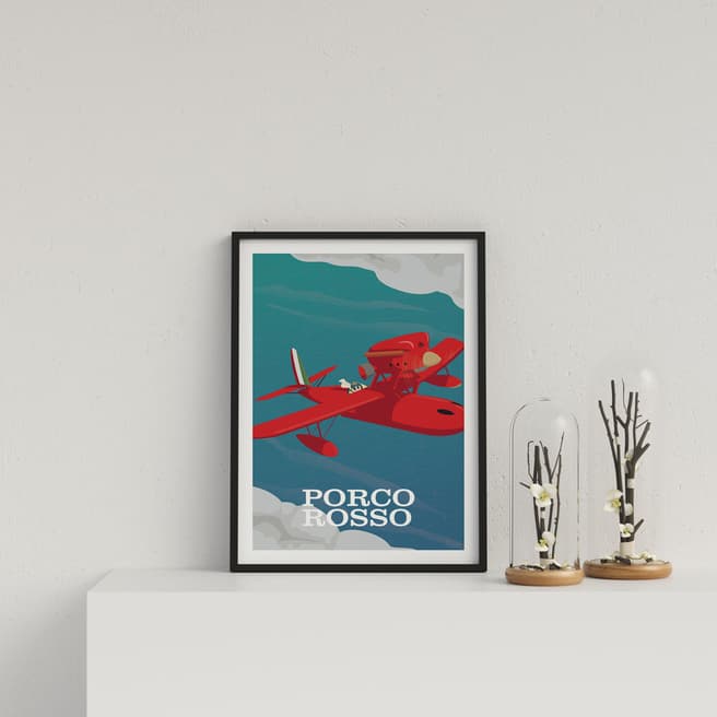 Vouvart Porco Rosso Studio Ghibli Graphic Movie Poster Framed Print 44x33cm