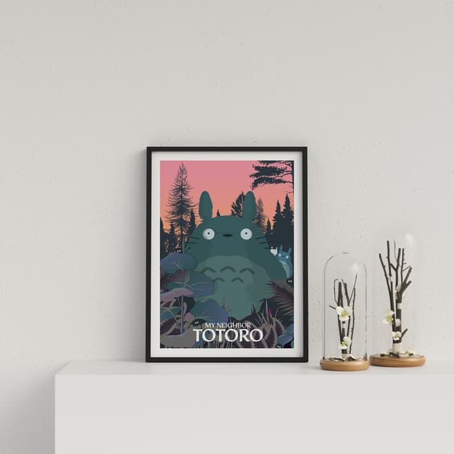Vouvart My Neighbor Totoro Studio Ghibli Graphic Movie Poster Framed Print 44x33cm
