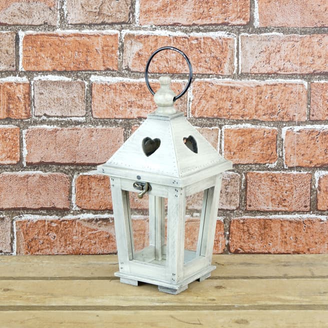 The Satchville Gift Company Wooden lantern with heart details