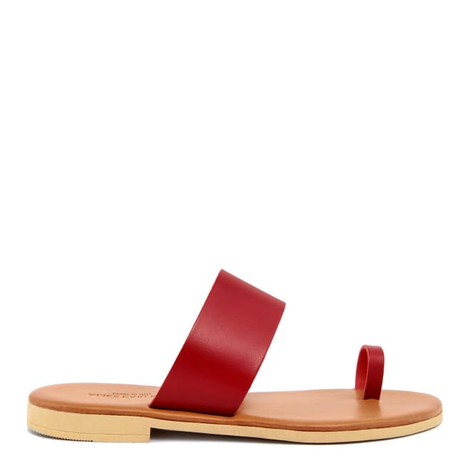 Alice Carlotti Pink Slip On Toe Leather Sandals