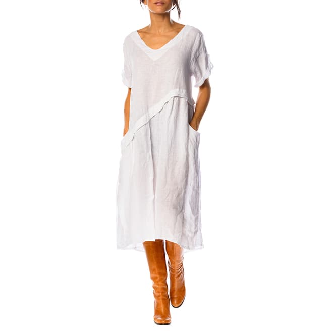 100% Linen White Garance Linen Dress