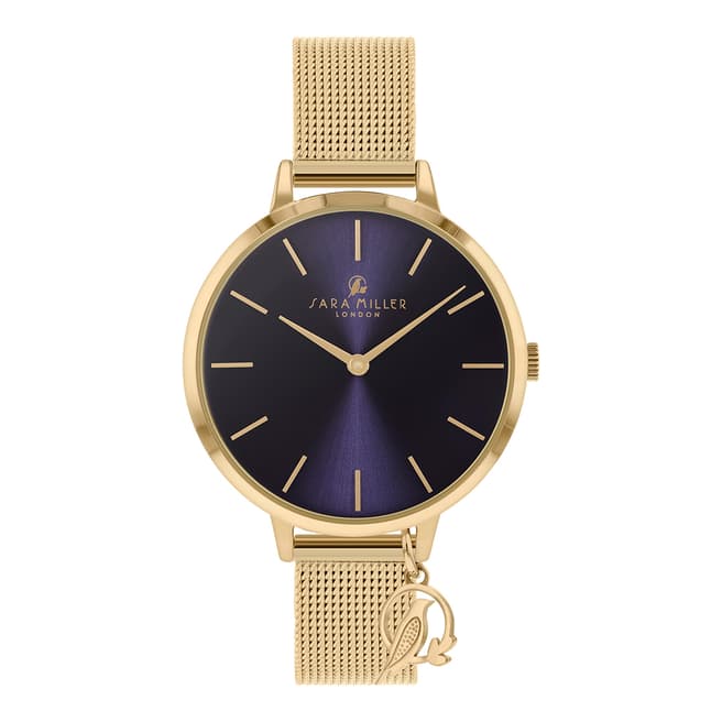 Sara Miller Pale Gold Sunray Dial Watch