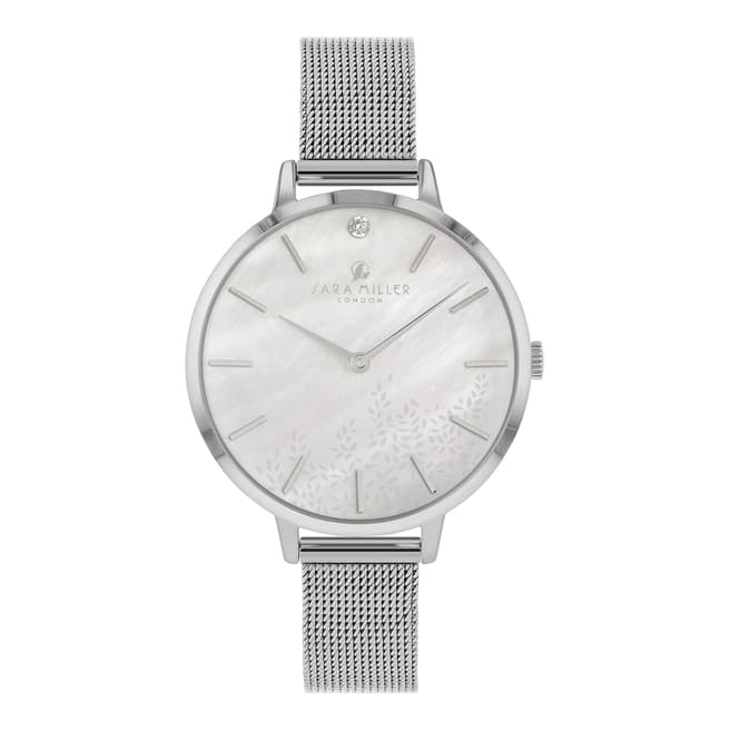 Sara Miller Silver Mother of Pearl Dial Watch