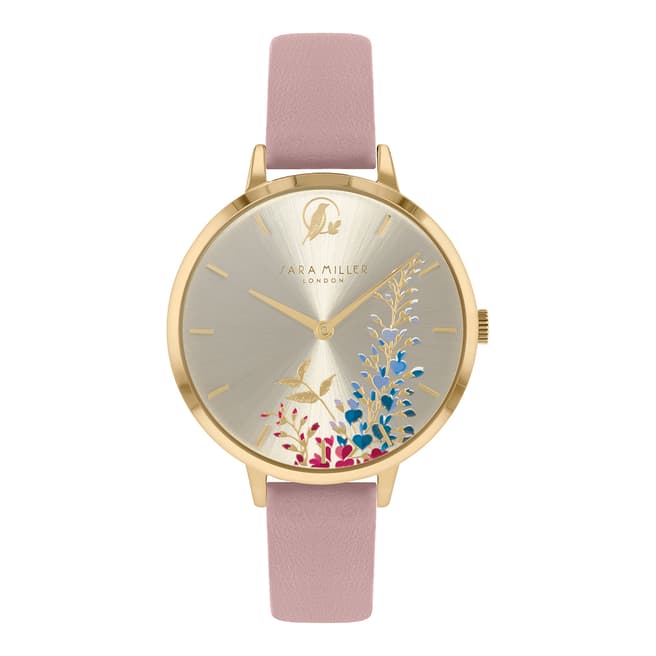 Sara Miller Pink Floral Print Dial Watch