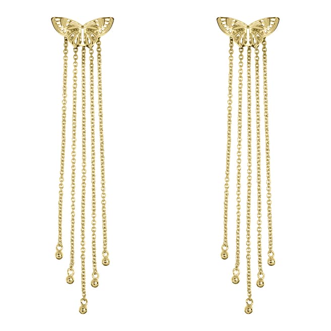 Sara Miller Gold Butterfly Front And Back Earrings