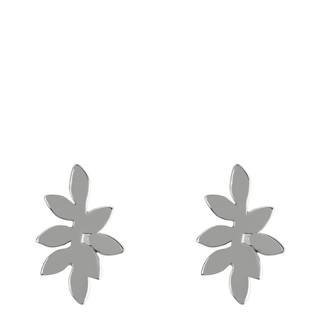 Sara Miller Silver Falling Leaf Stud Earrings