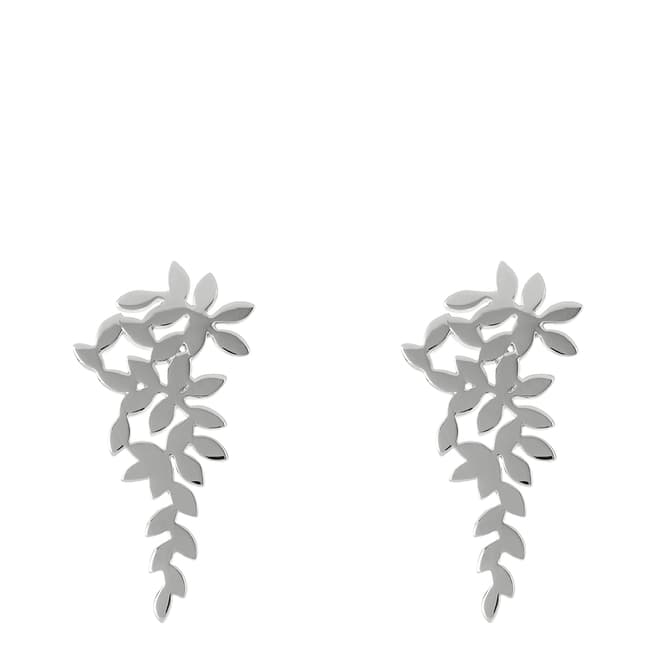 Sara Miller Silver Falling Leaf Cluster Earrings