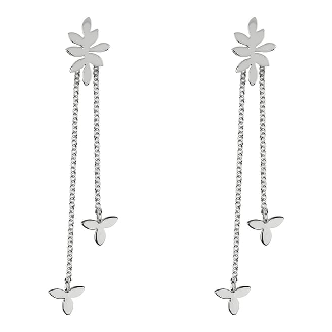Sara Miller Silver Falling Leaf Front And Back Drop Earrings