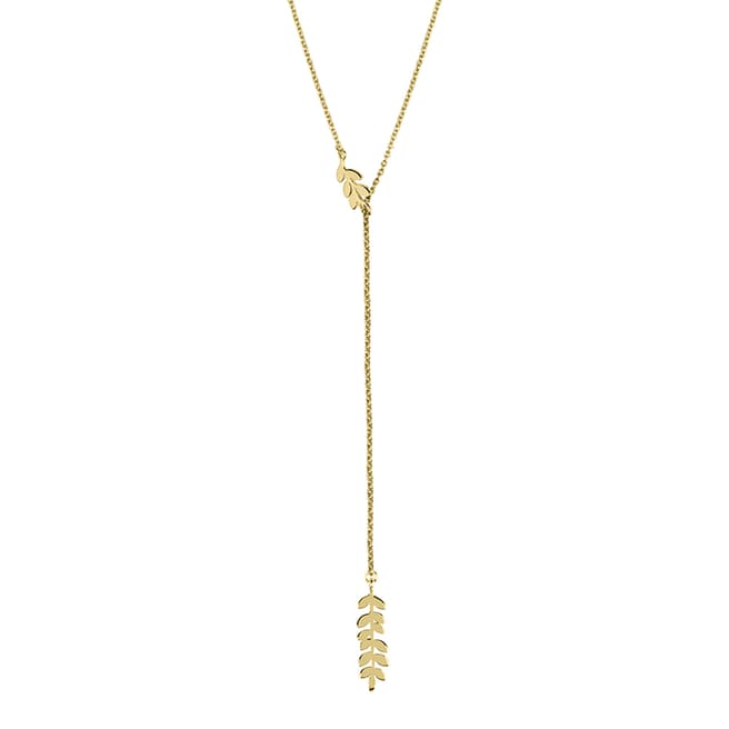 Sara Miller Gold Leaf Lariat Necklace
