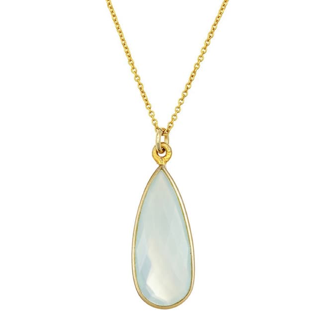 Liv Oliver 18K Chalcedony Pear Drop Pendant Necklace