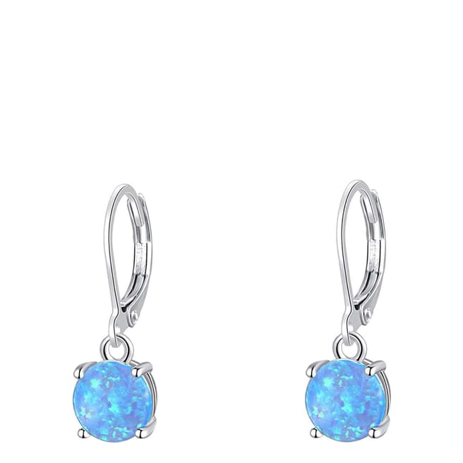 Liv Oliver Silver Plated Blue Opal Drop Earrings