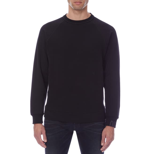 Diesel Black Kobler Cotton Blend Sweatshirt