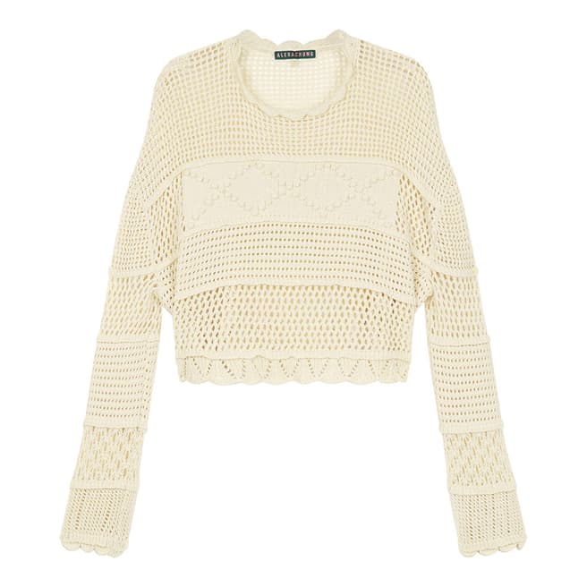 ALEXA CHUNG Cream Patched Cropped Jumper