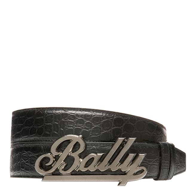 BALLY Black Bally Swoosh Belt
