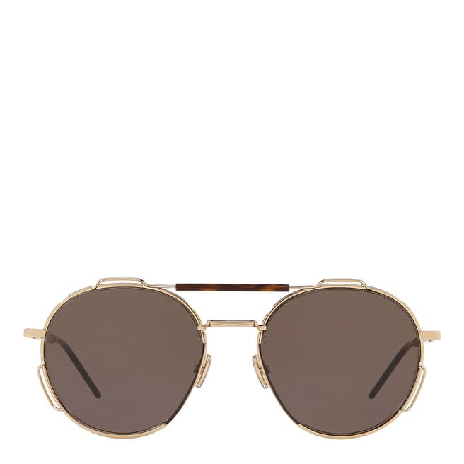 Christian Dior Unisex Gold Havana Dior Sunglasses 54mm