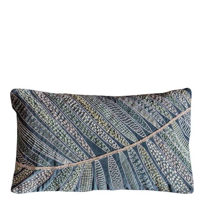 Gallery Living Tropical Leaf Embroidered Cushion 35x60cm