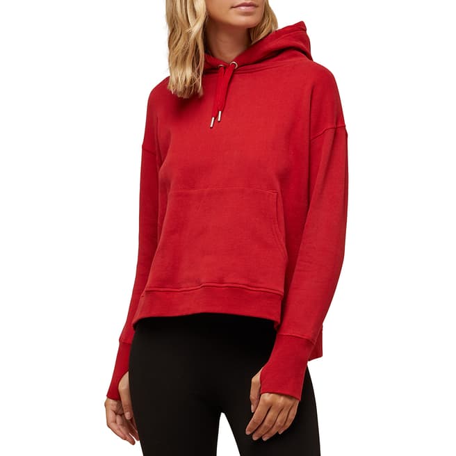 N°· Eleven Red Cotton Hooded Sweatshirt