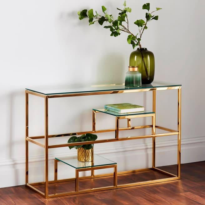 Native Home & Lifestyle Gold Display Console Table