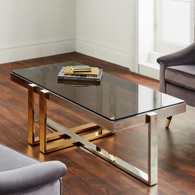 Native Home & Lifestyle Nexus Gold and Silver Coffee Table