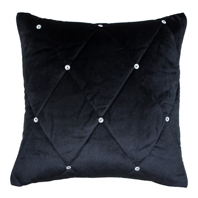 Paoletti Diamante 55x55cm Cushion, Black