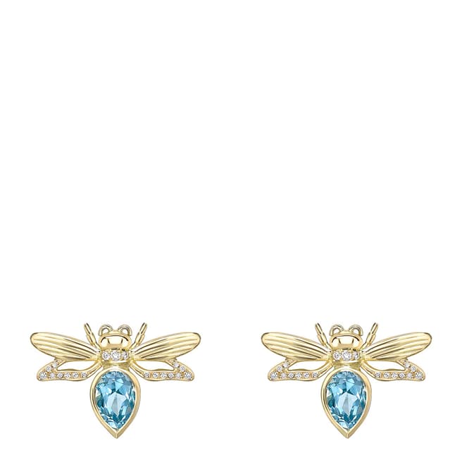 Theo Fennell 18ct Yellow Gold Blue Topaz Firefly Earrings