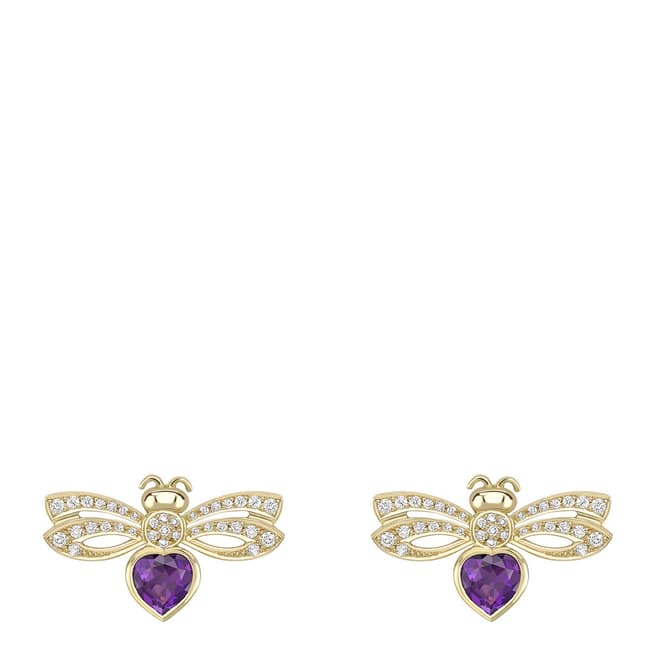 Theo Fennell 18ct Yellow Gold Amethyst Love Bug Earrings