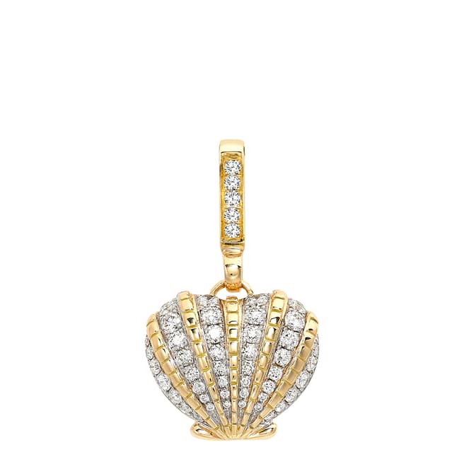 Theo Fennell 18ct Yellow Gold Diamond Scallop Small Pendant