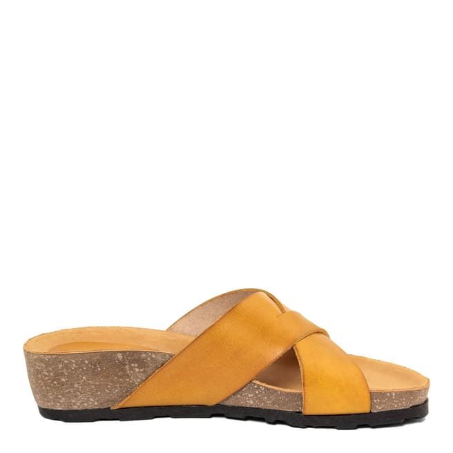 Piemme Yellow Crossover Strap Sandal